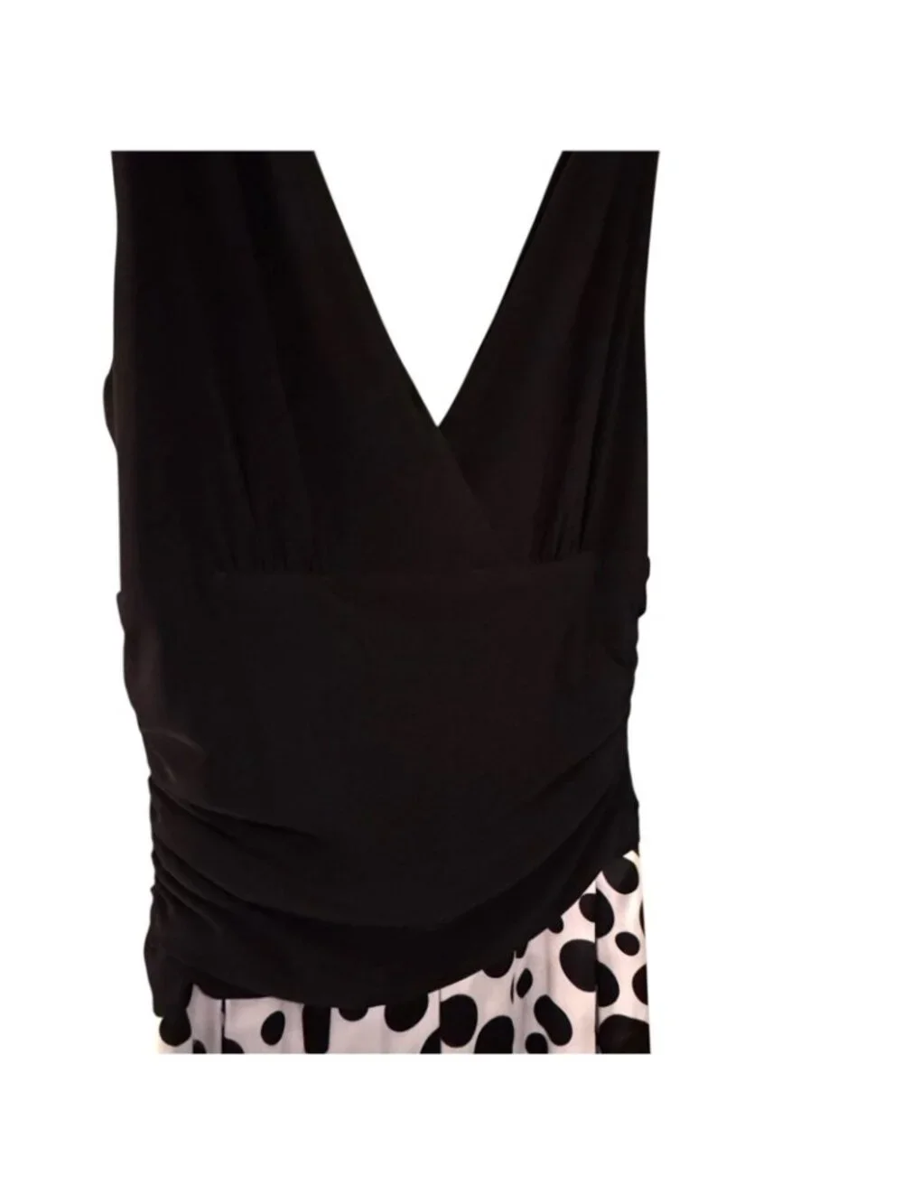 Polka Dot Dress Women's 12 Black & White Sleeveless Jessica Howard Evenings - Picture 5 of 16